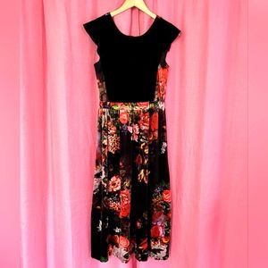 Vintage Simondona Velvet mid-calf Length Dress Sz x-mall black